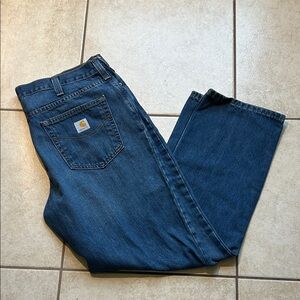 Carhartt Jeans Mens 38x30 Blue Denim Straight Relaxed Fit Work